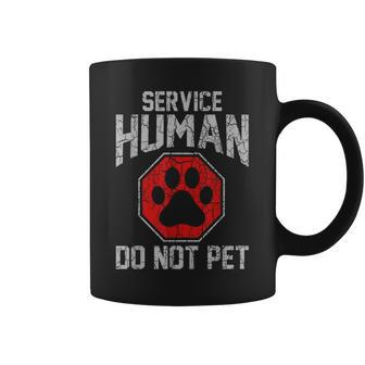 Service Dog Human Do Not Pet Funny Vintage Rescue Dog Owner Coffee Mug - Thegiftio UK