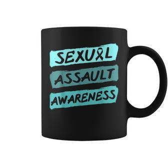 Sexual Assault Awareness Teal Ribbon Coffee Mug | Mazezy