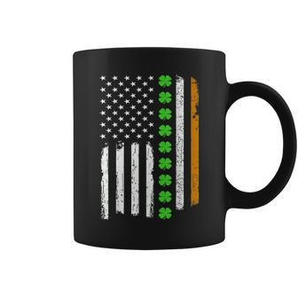 Shamrock Irish American Flag Ireland Flag St Patricks Day Coffee Mug - Seseable