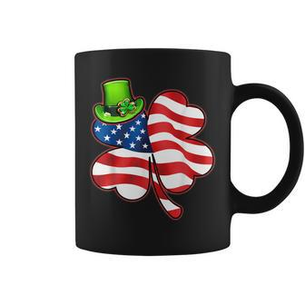 Shamrock Irish American Flag Ireland Flag St Patricks Day V2 Coffee Mug - Seseable
