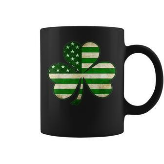 Shamrock Irish American Flag Ireland Flag St Patricks Day V4 Coffee Mug - Seseable