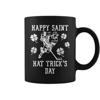 Shamrocks Happy Saint Hat Tricks Day Funny Ice Hockey Coffee Mug - Seseable
