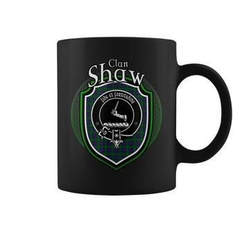 Shaw Clan Crest | Scottish Clan Shaw Family Crest Badge Coffee Mug - Seseable