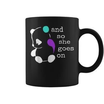 She Goes On Semicolon Gift Suicide Prevention Awareness Coffee Mug | Mazezy