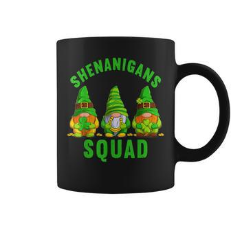 Shenanigans Squad Funny St Patricks Day Gnome Shamrock Irish Coffee Mug - Seseable