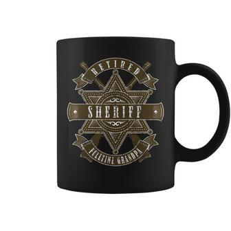 Sheriff Retired Grandpa Distressed Old Western Design Coffee Mug | Mazezy