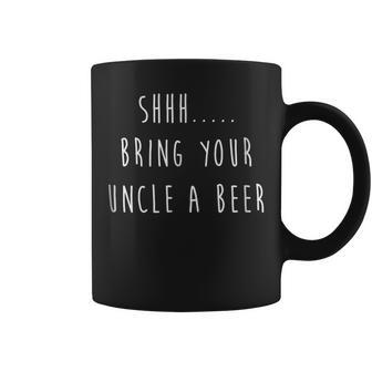 Shhh Bring Your Uncle A Beer Funny | Craft Beer Lover Gift For Mens Coffee Mug | Mazezy