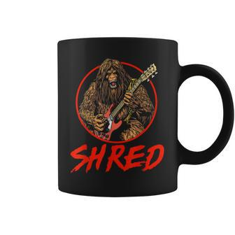 Shred Squatch Bigfoot Heavy Metal Electric Guitar Rock Coffee Mug | Mazezy