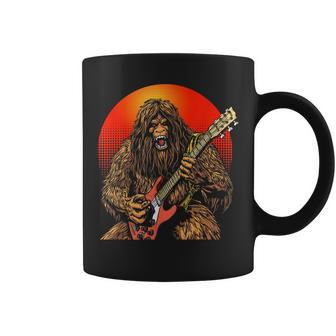 Shredsquatch Bigfoot Heavy Metal Electric Guitar Rock & Roll Coffee Mug | Mazezy