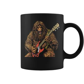 Shredsquatch Bigfoot Heavy Metal Electric Guitar Sasquatch Coffee Mug | Mazezy