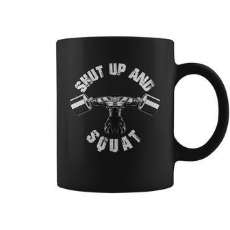 Shut Up And Squat Men Workout Muscle Gym V2 Coffee Mug - Thegiftio UK