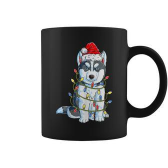 Siberian Husky Santa Christmas Tree Lights Xmas Boys Dog Coffee Mug - Thegiftio UK