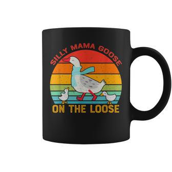 Silly Mama Goose On The Loose Funny Vintage Vibe Goose Coffee Mug | Mazezy