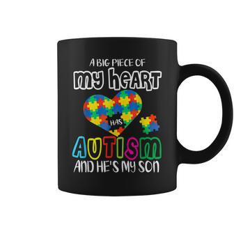 Sister A Big Piece Of My Heart Has Autism And Hes My Brother Coffee Mug | Mazezy