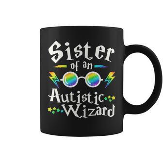 Sister Of An Autistic Wizard Autism Help Love Support Coffee Mug | Mazezy