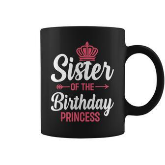 Sister Of The Birthday Princess Girl Matching Family Coffee Mug - Thegiftio UK