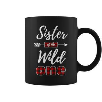 Sister Of The Wild One Buffalo Plaid Lumberjack 1St Birthday Coffee Mug - Seseable