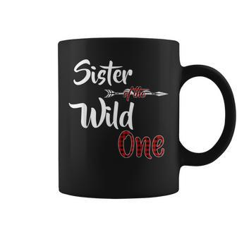 Sister Of The Wild One Plaid Lumberjack 1St Birthday Coffee Mug - Seseable