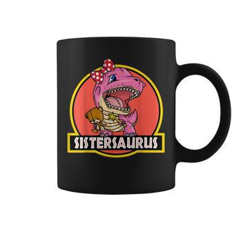 Sistersaurus T Cute Pink Trex Gift For Sister Coffee Mug | Mazezy