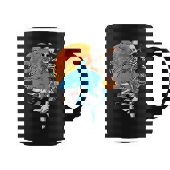 Skeleton Riding Mummy Shark Halloween Pumpkin Boys Toddlers Coffee Mug - Thegiftio