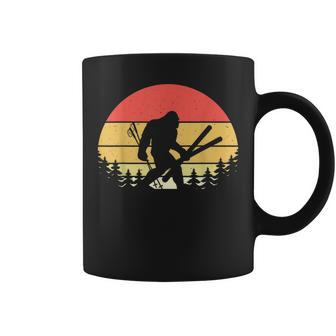 Skier Bigfoot Sasquatch Believers Skiing Lovers Ski Coffee Mug - Seseable