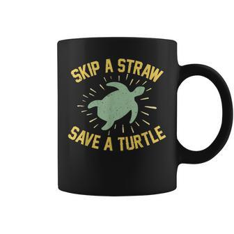 Skip A Straw Save A Turtle Reduce Reuse Recycle Earth Day Coffee Mug - Seseable
