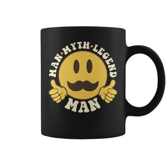 Smile Face Dad Man Myth Legend Retro Groovy Fathers Day Coffee Mug - Thegiftio UK