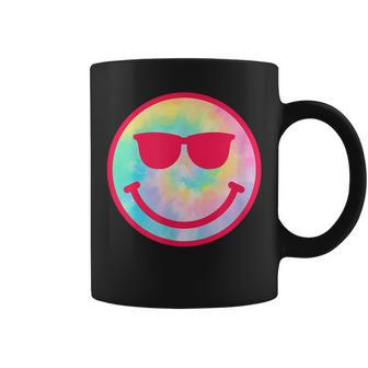 Smiling Emoticon Face Sunglasses Tie Dye Men Women Coffee Mug | Mazezy