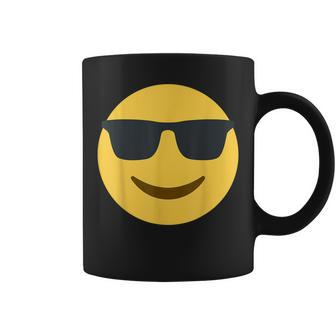 Smiling Emoticon Face With Sunglasses Coffee Mug - Thegiftio UK
