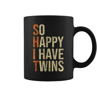 So Happy I Have Twins Twin Dad Father Mother Of Twins Gift For Mens Coffee Mug | Mazezy DE