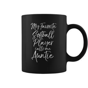 Softball Aunt My Favorite Softball Player Calls Me Auntie Coffee Mug - Thegiftio UK