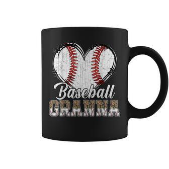 Softball Baseball Granna Heart Leopard Print Mothers Day Coffee Mug - Thegiftio UK