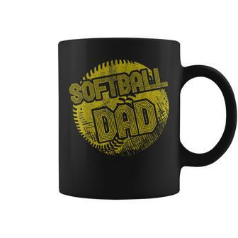 Softball Dad Coach Player Father Daddy Fathers Day Gift Gift For Mens Coffee Mug | Mazezy