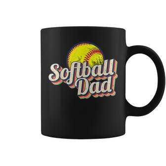 Softball Dad Funny Retro Vintage Softball Dad Coffee Mug - Seseable
