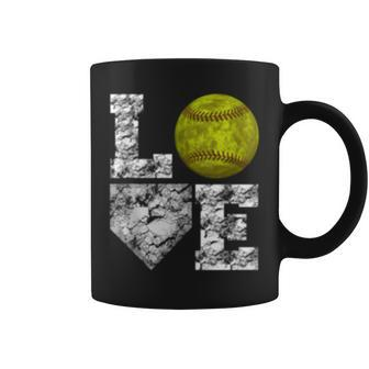 Softball Distressed Ball Cute Mom Love Gift Coffee Mug - Thegiftio UK