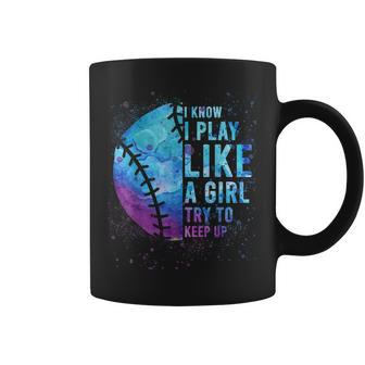 Softball- I Know I Play Like Girl Gift Funny N Women Coffee Mug | Mazezy