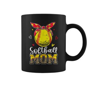 Softball Mom Leopard Headband Softball Ball Mothers Day Mama Coffee Mug | Mazezy