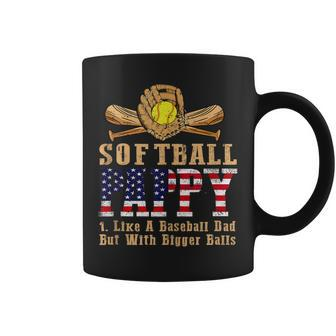 Softball Pappy Like A Baseball Dad Us Flag Fathers Day Coffee Mug - Thegiftio UK