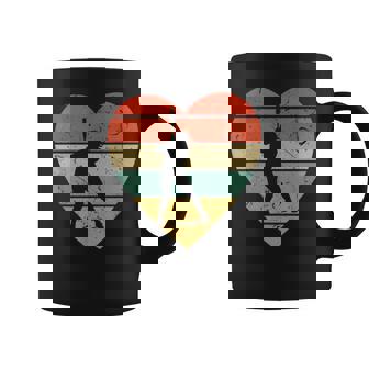 Softball Player Vintage Design Retro Baseball Heart Sport Coffee Mug | Seseable CA