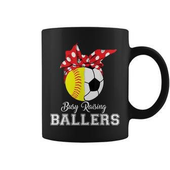 Softball Soccer Busy Raising Ballers Tshirt Mothers Day Gift Coffee Mug | Mazezy