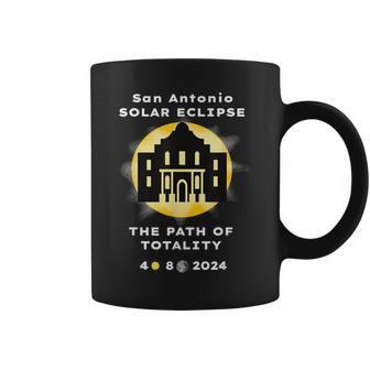 Solar Eclipse San Antonio 2024 The Path To Totality Alamo Coffee Mug | Mazezy