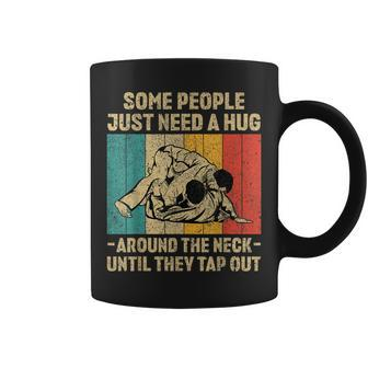 Some People Just Need A Hug Vintage Bjj Brazilian Jiu Jitsu Coffee Mug - Seseable