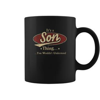 Son Name Son Family Name Crest Coffee Mug - Seseable
