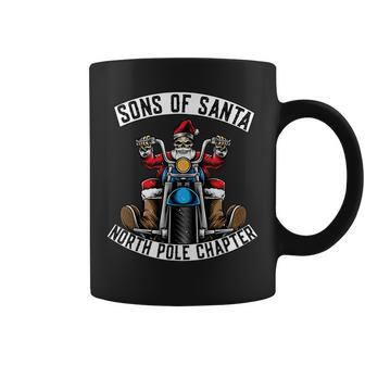 Sons Of Santa Merry Christmas Rocker Motorcycle Skeleton Coffee Mug | Mazezy UK