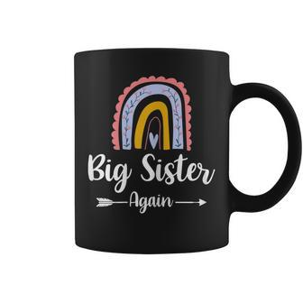 Soon To Be Big Sister Again Rainbow Graphic Pregnancy Reveal Coffee Mug | Mazezy