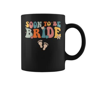 Soon To Be Bride Pregnancy Announcement Retro Groovy Funny Coffee Mug - Seseable