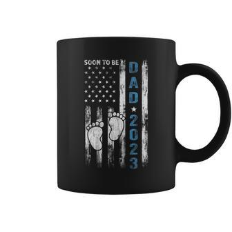 Soon To Be Dad 2023 First Time Fathers Day New Dad Flag Usa Coffee Mug - Seseable