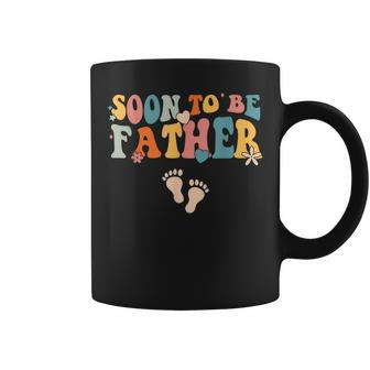 Soon To Be Father Pregnancy Announcement Retro Groovy Funny Coffee Mug - Seseable