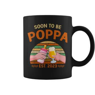 Soon To Be Poppa Est 2023 Fathers Day New Dad Vintage Coffee Mug - Thegiftio UK