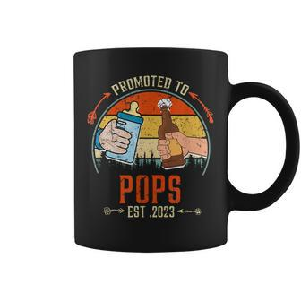 Soon To Be Pops Est 2023 Fathers Day New Dad Vintage Coffee Mug - Thegiftio UK